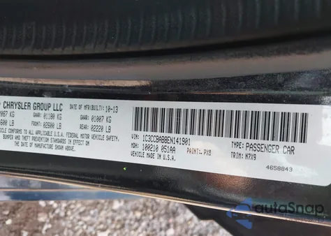 2014 Chrysler 200 Lx из США, поврежденный, VIN 1C3CCBAB8EN141901